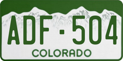 CO license plate ADF504
