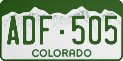 CO license plate ADF505