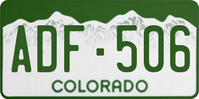 CO license plate ADF506