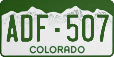 CO license plate ADF507