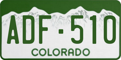 CO license plate ADF510