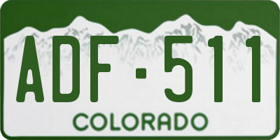 CO license plate ADF511