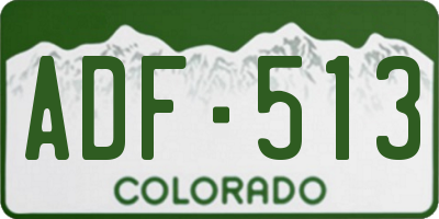 CO license plate ADF513
