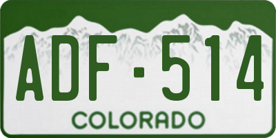 CO license plate ADF514