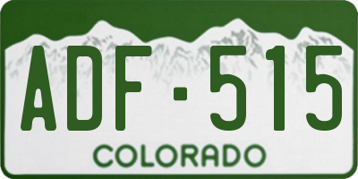 CO license plate ADF515