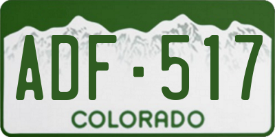 CO license plate ADF517