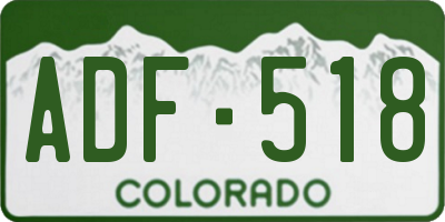 CO license plate ADF518