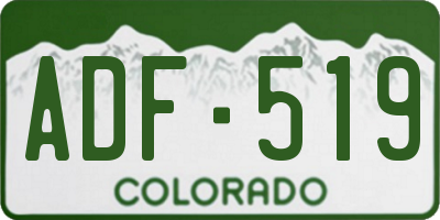 CO license plate ADF519