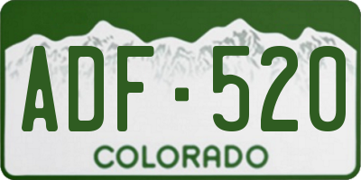 CO license plate ADF520