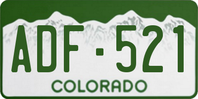 CO license plate ADF521