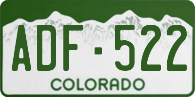CO license plate ADF522