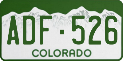 CO license plate ADF526