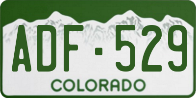 CO license plate ADF529