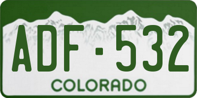CO license plate ADF532