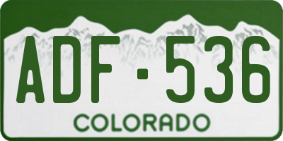CO license plate ADF536