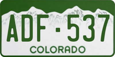 CO license plate ADF537