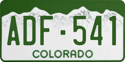 CO license plate ADF541