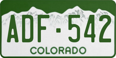 CO license plate ADF542