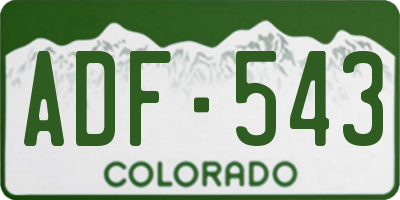 CO license plate ADF543