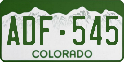 CO license plate ADF545