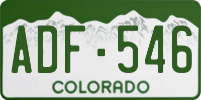 CO license plate ADF546