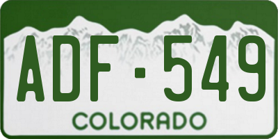 CO license plate ADF549