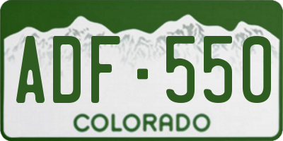 CO license plate ADF550
