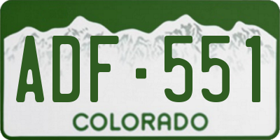 CO license plate ADF551