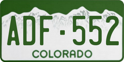 CO license plate ADF552