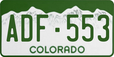 CO license plate ADF553