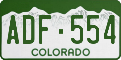 CO license plate ADF554