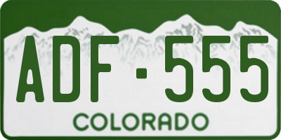 CO license plate ADF555