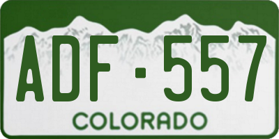 CO license plate ADF557