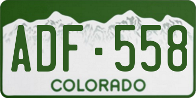 CO license plate ADF558