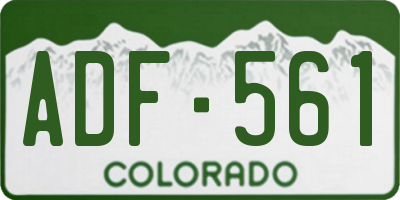 CO license plate ADF561