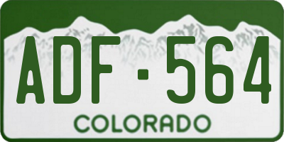 CO license plate ADF564