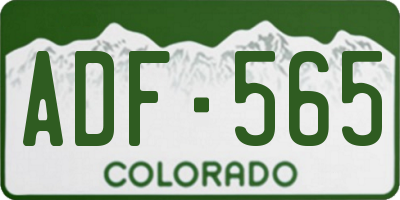 CO license plate ADF565