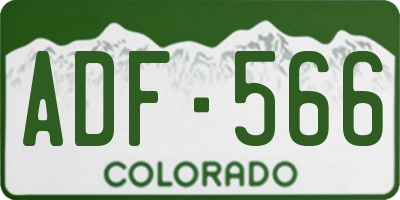 CO license plate ADF566
