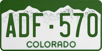CO license plate ADF570