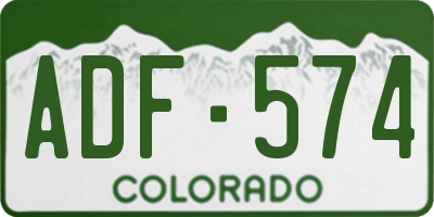 CO license plate ADF574