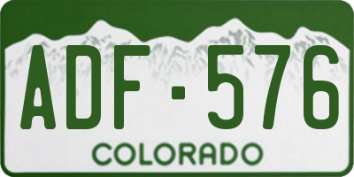 CO license plate ADF576