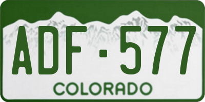 CO license plate ADF577