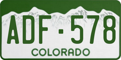 CO license plate ADF578