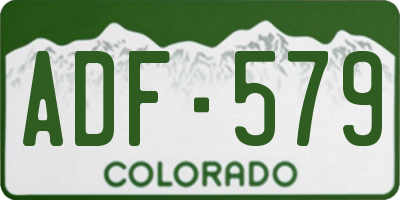 CO license plate ADF579