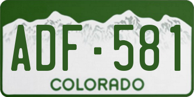 CO license plate ADF581