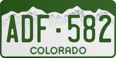 CO license plate ADF582