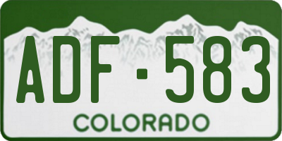 CO license plate ADF583