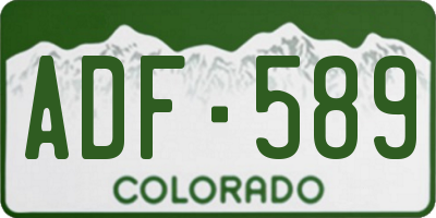 CO license plate ADF589