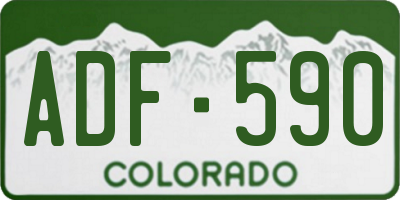 CO license plate ADF590