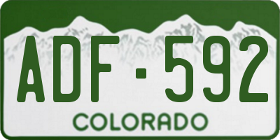 CO license plate ADF592